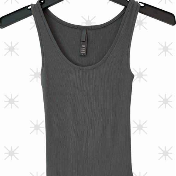 Skims Cotton Ribbed Top and Leggings, Gray, Fading of the leggings, Sz S - Picture 3 of 16